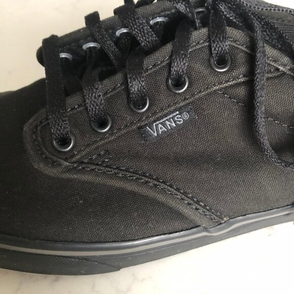Vans Off The Wall Sporty Lace-Up Textile Sneakers in Black Sz 7.5 - Picture 10 of 12